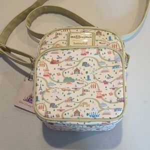 NWT Loungefly Disney Walt Disney World Map & Attractions Crossbody Bag